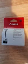 Image of Genuine CANON CLI-526 black printer ink cartridge. Boxed.