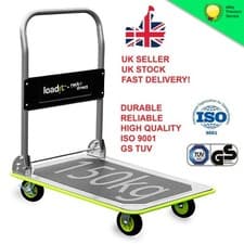 Image of Folding Flatbed Trolley, Platform Trolley 150kg: Heavy Duty, Easy Storage