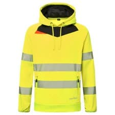 Image of PORTWEST DX4 Hi-Vis Overhead Hoodie Jacket Reflective Viz Zip Pockets Warm Hoody