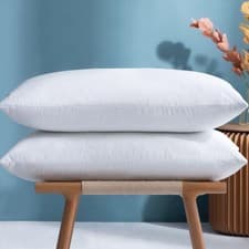 Image of New GOOSE FEATHER & DOWN PILLOWS PILLOW EXTRA FILLED HOTEL QUALITY PACK OF 2