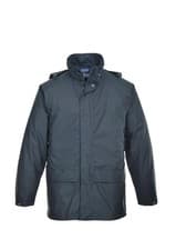Image of Portwest Sealtex Classic Waterproof Jacket. Navy Raincoat. S5450 Pack Away Hood