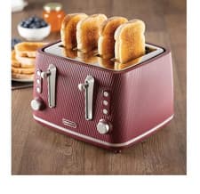 Image of Daewoo SDA2781GE Cascade Ruby 4 Slice Toaster