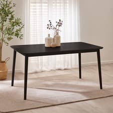 Image of **Seconds** Lynton Rectangular Black Wood 6 Seater Dining Table