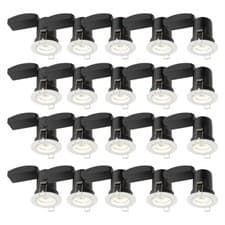 Image of Set of 20 White Fixed GU10 Fire Rated Recessed Ceiling Downlights