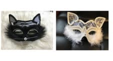 Image of Cat Mask Halloween Venetian Masquerade Mardi Gras Fancy Dress Accessory