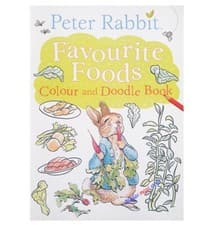 Image of CHILDRENS PETER RABBIT FAVOURITE FOODS - COLOUR AND DOODLE BOOK -FOR GIRLS -BOYS