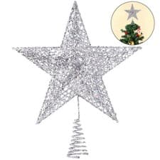 Image of Time to Sparkle Christmas Tree Topper Star Xmas Metal Glitter Sequins Ornamental