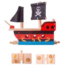 Image of Pirate Galleon Ship Tunnel Wooden Railway Train Track Accessory compatible Brio