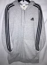 Image of NWT Men's Reg/B&T adidas Essentials 3-Stripe Full Zip Fleece Hooded Sweatshirt