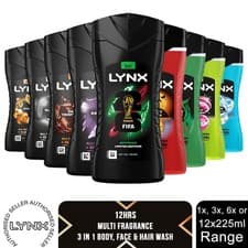 Image of Lynx Shower Gel 12 Hours of Refreshing Fragrance 225ml, 1, 3, 6 & 12 Pack