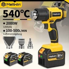 Image of 21V Electric Cordless Handheld Heat Gun Hot Air Gun with 2 Batteries & 3 Nozzles