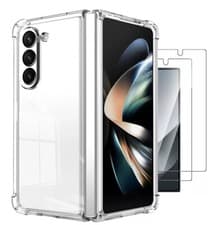 Image of For Samsung Galaxy Z Fold 7 6 5 4 3 Clear Case Cover+Tempered Glass Protector
