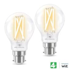 Image of WiZ Connected B22 Clear Filament Smart Bulbs 2 Pack LED Energy Saving Light
