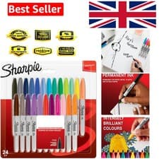 Image of 24 Pack Fine Point Permanent Markers - Assorted Colours