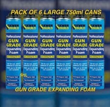 Image of 6 x EVERBUILD LARGE 750ml GUN GRADE EXPANDING FOAM