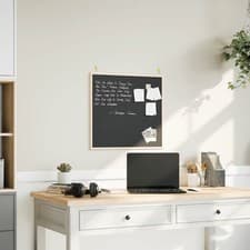 Image of Chalkboard with Solid Pine Wood Frame Black 60x55 cm