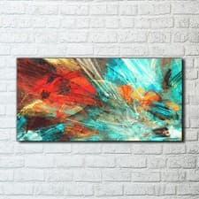 Image of Canvas Print Photo Picture Framed painting abstract Watercolour colourful 100x50