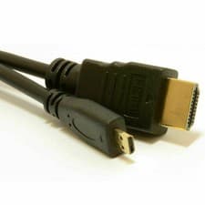 Image of HDMI to Micro HDMI Male to Standard Male Cable Lead Full HD 1080p Gold TV 1M-5M