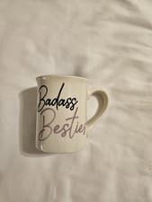 Image of New Our Name Is Mud Badass Besties White And Purple Coffee / Tea Mug