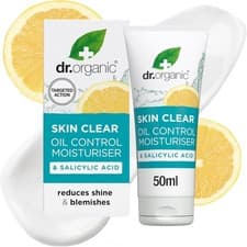 Image of Dr Organic Skin Clear Moisturiser, Oil Control, For Acne & Skin,...