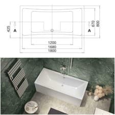 Image of Luxury Double Ended 1900mm 1700mm 1800mm Bath Tub Square Style, Extra Strong