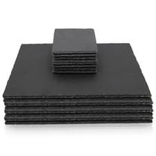 Image of TtS 8 Sets of Placemats and Coasters Natural Slate Non Slip Table Mats Coffee