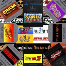 Image of Custom Video Game Logo PlayStation (PS1 and PS2) Memory Card Stickers - You Pick