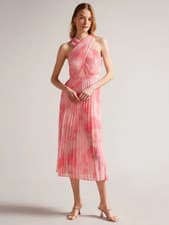 Image of Ted Baker Mirelia Cross Front Pleated Midi Dress Ted Baker 1 UK Sz 12 RRP £225