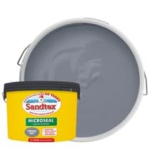 Image of Sandtex Microseal Ultra Smooth Masonry Paint 10L Vermont Grey Exterior UK DIY