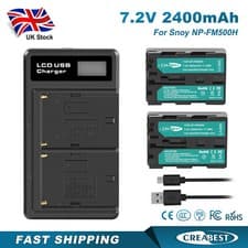 Image of 2x NP-FM500H Camera Battery+Dual Charger For Sony DSLR A100 A200 A300 Alpha A900