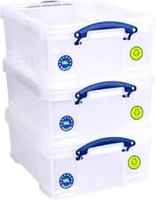 Image of Really Useful Box Plastic Storage 18 Litre Clear (Pack Of 3)