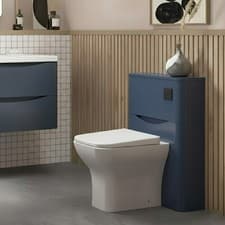 Image of Nuie Lunar Back to Wall WC Toilet Unit 550mm Wide - Satin Blue