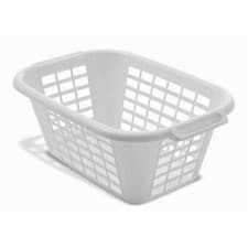 Image of Addis Rectangular Laundry Basket White Plastic 40L 9624WHT 510610