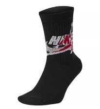 Image of NIKE JORDAN LEGACY CREW Black Cushioned Sports Dri-Fit SOCKS Size LARGE UK 8-11
