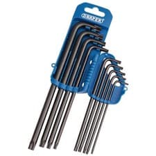 Image of Draper TX STAR Torx 9 Piece Allen Key Set T10 T15 T20 T25 T27 T30 T40 T45 T50