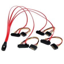 Image of StarTech 50cm Internal Serial Attached SCSI Mini SAS Cable - SFF8087 to 4x SF...
