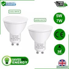 Image of 1 - 100 Pack GU10 LED Bulbs 5W & 7W - Warm White (3000k), Cool White (6000K)