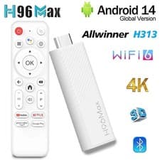 Image of H96 Max Android 14 TV Stick 4K Media Player 2GB RAM 16GB WiFi 6 BT Quad Core