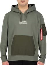 Image of ALPHA INDUSTRIES Men's Nylon Pocket Hooded Sweat Sweatshirt