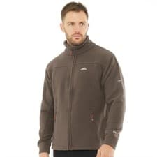 Image of Trespass Men's Bernal Full Zip Fleece Jacket Khaki Brown Relaxed Size Small Bnwt