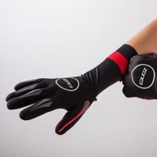 Image of Zone3 Neoprene Swim Gloves - Open Water Swimming - Black/Red