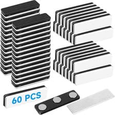 Image of 60 Pack Magnetic Name Badges, Name Badge Magnets Reusable ID Badge Magnetic Hold