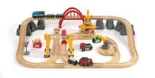Image of BRIO Cargo Railway Deluxe Set 33097 54 Piece Wooden Railway Set - Great Value