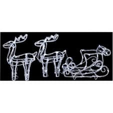Image of GG316 Double Reindeer & Sleigh , Acrylic , 63Cm , Xmas Decorations & Gifts