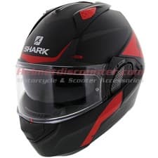 Image of Shark EVO-GT Encke Matt Black Red Grey Motorcycle Flip Up Helmet - Size XS
