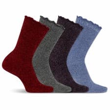 Image of K Bell Ladies Chenille Socks, 4 Pack 2 colours One Size (UK 3-8)