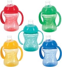 Image of Nuby Two-Handle No-Spill Super Spout Grip N' Sip Cups, 8 Ounce (2 Count, Multi)