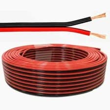 Image of 2 Core 24 Strand 0.19mm² Red & Black Loud Speaker Cable Wire Car Audio Home HiFi