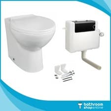 Image of Back To Wall BTW Toilet Pan Concealed Cistern Quick Release Soft Close Seat 
