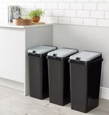 Image of 45L Rectangular Touch Top Recycling Bins - 3 Pack